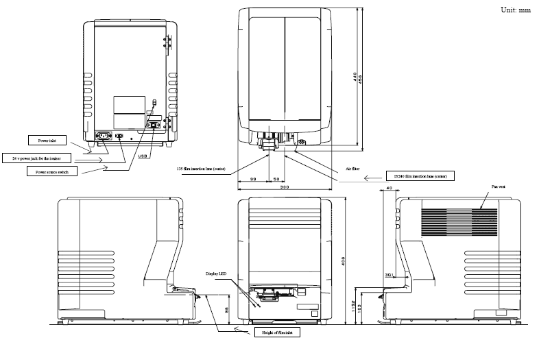 LS-1100 dimensions